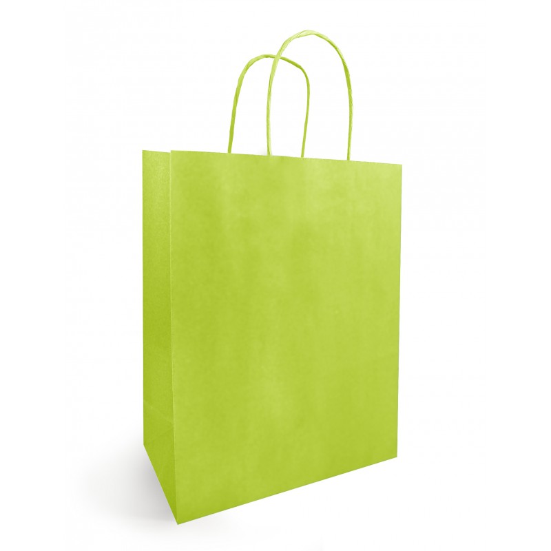 Sac 26x10x28 en Papier Kraft Blanc à Poignée Torsadées