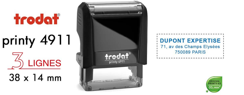 Cachet Tampon encreur Trodat 4911 (3 lignes max)