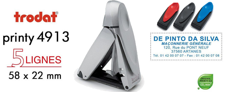 cachet tampon poche trodat mobile printy 9413 5 lignes