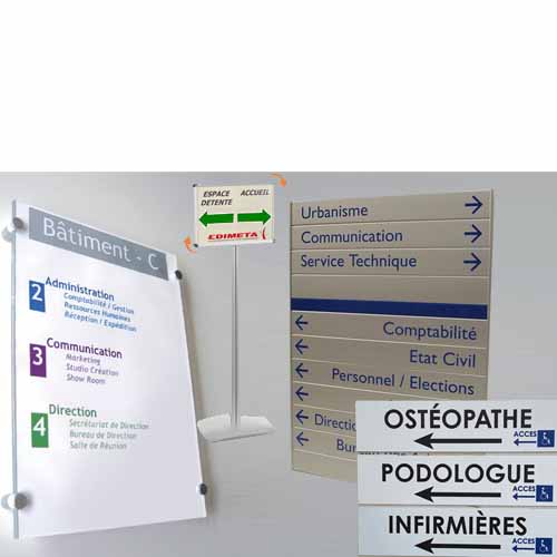 Fabrication impression Plaque plexiglas signaletique direction en Tunisie skhirat temara salé kenitra - tunisie