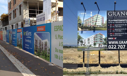 Impression fabrication et pose de panneau pvc, palissade chantier à tunisie